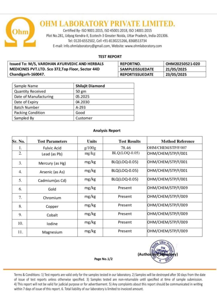 Vardhan Shilajit Diamond Testing Report-1